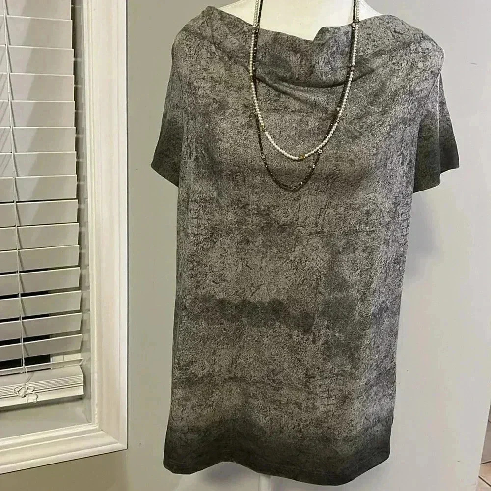 [M]Sandwich  Gray SS Scoop Neck Tunic-NWOT